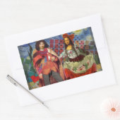 Sticker Rectangulaire Mona Lisa Romantic Funny Art coloré (Enveloppe)