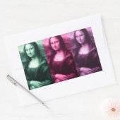 Sticker Rectangulaire Mona Lisa Rose vert violet (Enveloppe)
