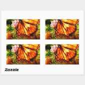 Sticker Rectangulaire Monarch Grunge (Feuille)