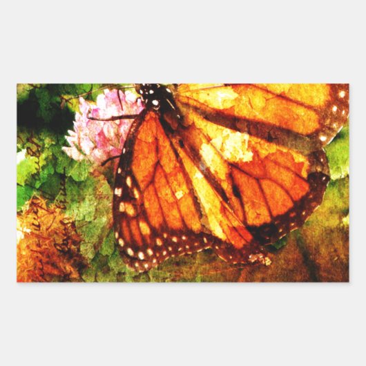 Sticker Rectangulaire Monarch Grunge (Devant)