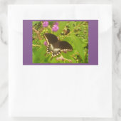 Sticker Rectangulaire Monarque noir enveloppé de violet (Sac)