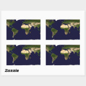 Sticker Rectangulaire Monde entier - Planète Terre (Feuille)