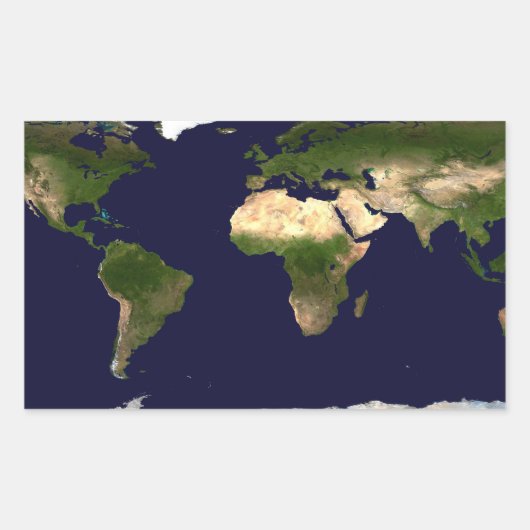 Sticker Rectangulaire Monde entier - Planète Terre (Devant)