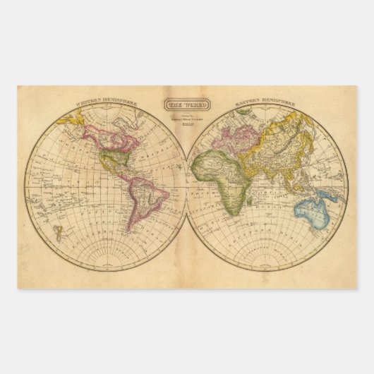 Sticker Rectangulaire Monde par Worcester (Devant)