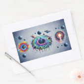 Sticker Rectangulaire Mondes Aliens Cosmiques (Enveloppe)