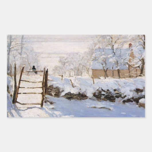 Sticker Rectangulaire Monet - Carte postale Magpie (Devant)