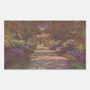 Sticker Rectangulaire Monet : Chemin de jardin,
