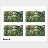 Sticker Rectangulaire Monet - Dans le pré (Feuille)