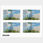 Sticker Rectangulaire Monet Femme Parasol Impressionnisme (Feuille)