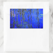 Sticker Rectangulaire Monet Lys d'eau et Branches de saules de pleurs (Sac)