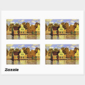 Sticker Rectangulaire Monet - Maisons sur la rivière Zaan à Zaandam, (Feuille)