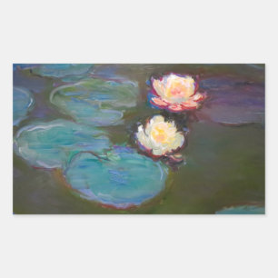 Sticker Rectangulaire Monet Nymphéa Nymphéas Étang Nymphéas Peinture