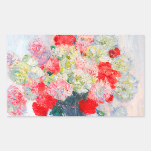 Sticker Rectangulaire Monet Peonies