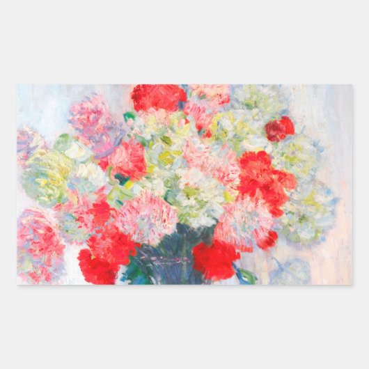 Sticker Rectangulaire Monet Peonies (Devant)