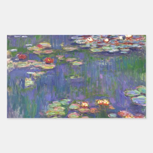 Sticker Rectangulaire Monet Water Lilies Chef-d'oeuvre Peinture (Devant)
