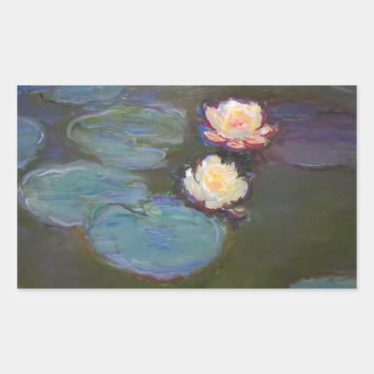 Sticker Rectangulaire Monet Water Lys Pond Nénuphars Peinture (Devant)