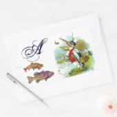 STICKER RECTANGULAIRE MONOGRAM DE LA PÊCHE M. PELICAN (Enveloppe)