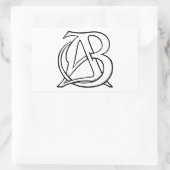 Sticker Rectangulaire Monogramme AB (Sac)