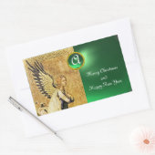 Sticker Rectangulaire MONOGRAMME ANGEL ANNONCE, Jade verte (Enveloppe)