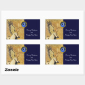Sticker Rectangulaire MONOGRAMME ANGEL ANNONCE, Sapphire Bleu (Feuille)