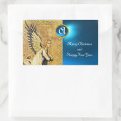 Sticker Rectangulaire MONOGRAMME ANGEL ANNONCE, Sapphire Bleu (Sac)