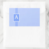 Sticker Rectangulaire Monogramme bleu initial (Sac)