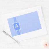 Sticker Rectangulaire Monogramme bleu initial (Enveloppe)