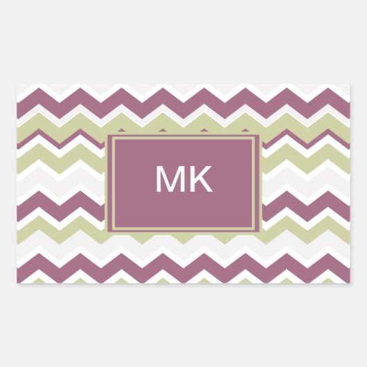 Sticker Rectangulaire Monogramme Chevron Brick (Devant)