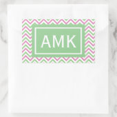 Sticker Rectangulaire Monogramme Chevron Spring (Sac)