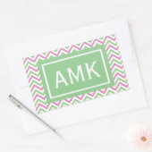 Sticker Rectangulaire Monogramme Chevron Spring (Enveloppe)