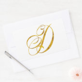 Sticker Rectangulaire Monogramme D Faux Gold Foil Monogrammes Initiaux (Enveloppe)