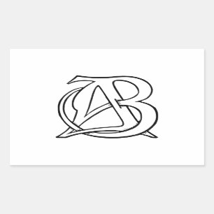 Sticker Rectangulaire Monogramme d'ab