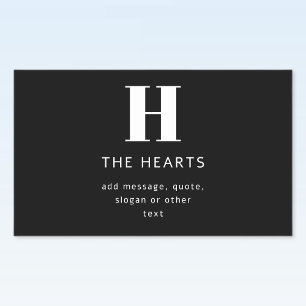 Sticker Rectangulaire Monogramme de nom et message moderne éditable   No