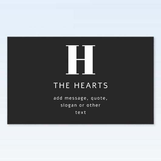 Sticker Rectangulaire Monogramme de nom et message moderne éditable | No