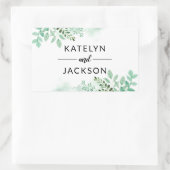 Sticker Rectangulaire Monogramme du Mariage de la frontière botanique du (Sac)