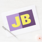 Sticker Rectangulaire Monogramme Lettres initiales Indigo Yellow Minimal (Enveloppe)