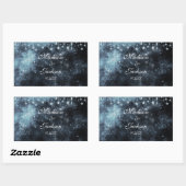 Sticker Rectangulaire Monogramme Mariage céleste étoilé (Feuille)
