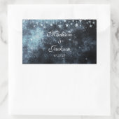 Sticker Rectangulaire Monogramme Mariage céleste étoilé (Sac)