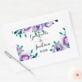 Sticker Rectangulaire Monogramme Mariage d'aquarelle de la menthe et du  (Enveloppe)