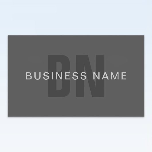 Sticker Rectangulaire Monogramme moderne gris foncé modifiable Modèle de