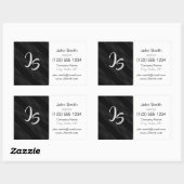 Sticker Rectangulaire Monogramme motif noir tendance géométrique (Feuille)