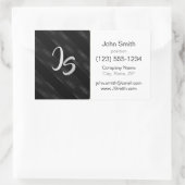 Sticker Rectangulaire Monogramme motif noir tendance géométrique (Sac)