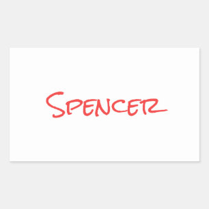 Sticker Rectangulaire Monogramme nom personnalisé minimaliste 