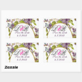 STICKER RECTANGULAIRE MONOGRAMME ROMANTİCA / VIOLETS PURPLE ENREGISTRER  (Feuille)
