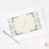 Sticker Rectangulaire Monogramme souple | Floral personnalisé (Enveloppe)