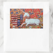 STICKER RECTANGULAIRE MONOGRAMME UNICORN ANCIEN PARCHEMENT BROWN (Sac)