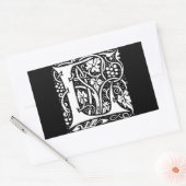 Sticker Rectangulaire Monogramme Vintage L Art Nouveau  (Enveloppe)
