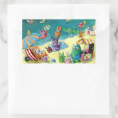 Sticker Rectangulaire Monstres sur la plage (Sac)
