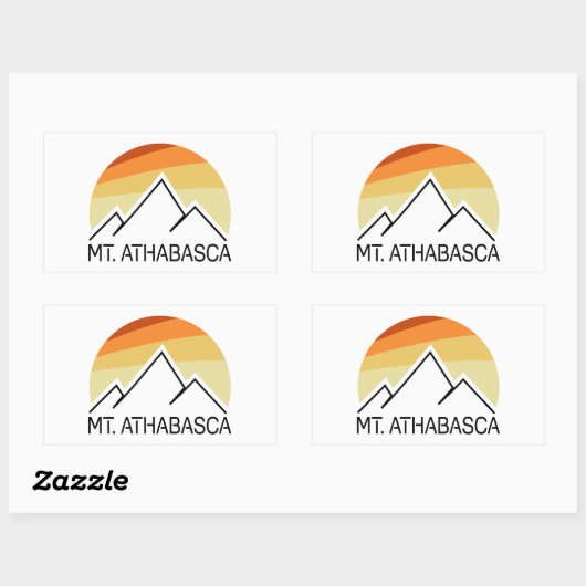 Sticker Rectangulaire Mont Athabasca Alberta Retro (Feuille)