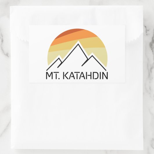 Sticker Rectangulaire Mont Katahdin Retro (Sac)